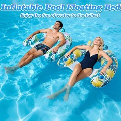 2 Pack Inflatable Pool Floats Adult, Heavy Duty Pool Lounge Chair, Pool Float…