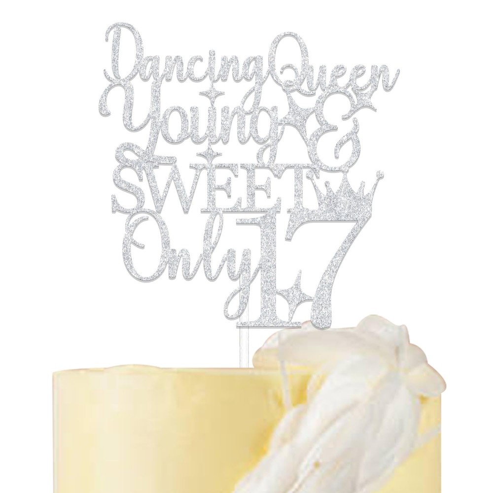 Dancing Queen Young Sweet Only 17 Cake Topper Happy Girls 17th Birthday Cake…