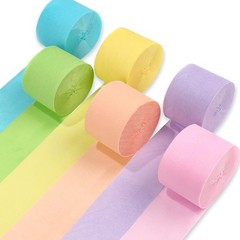 Pastel Crepe Paper Streamers 6 Rolls 492 FT Streamers | Birthday Wedding