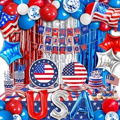 Vibrant Balloon Assortment for Independence Day