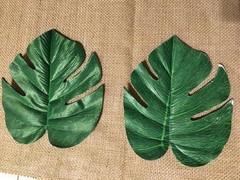 BULK 72-PC Medium 6″X8″ Tropical Monstera Leaves Polyester Luau Beach Decor #4-P