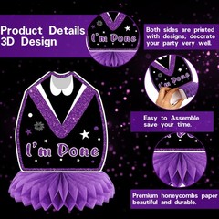 Black Purple Graduation Party Decorations, Purple Class of 2026 Graduation Ba…