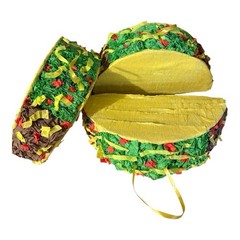 Handmade Taco Pull-String Piñata 9” x 5” – Fiesta Party Decor