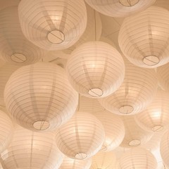 4 Pcs White Jumbo Paper Lanterns Extra Large Hanging Paper Lanterns Decoration