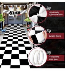 Fabbay 2 Pcs 10ft Running Racer Party Decoration Long Racetrack Floor Race