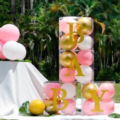 Clear Baby Boxes w Letters for Baby Shower Decorations for Girl or Boy NEW