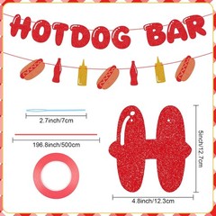 Festive Hotdog Bar Banner Set – Ideal Decorations for Kids & Adult Parties
