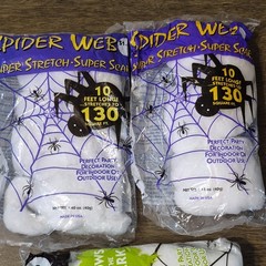 Huntington Home Stretchy Spider Web, Halloween, Glow, 10ft 16ft, Indoor Outdoor