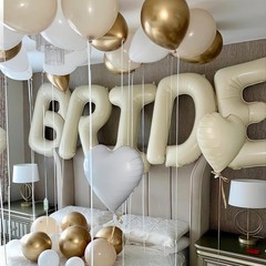 40 Inch Beige BRIDE Balloons Bachelorette for Bridal Shower, Cream White Sand…