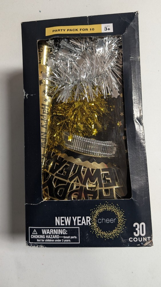 NEW YEAR Cheer Party Pack For Headpieces Noisemakers 30 Count -NEW