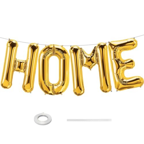 40 Inch Gold HOME Balloon Letters for Housewarming Party Gold – Home