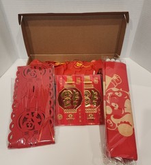 Chinese New Year Decoration Kit Red Envelopes Banners Hanging Decor Set