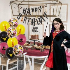Magical Wizard Style Happy Birthday Banner and Magician Party Decorations-69Pcs