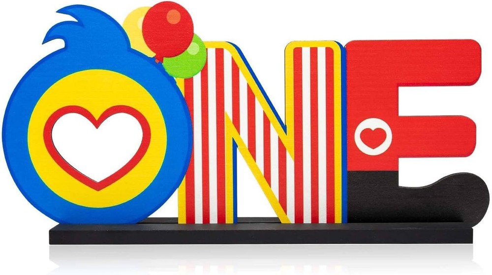 Plim Plim One Letter Sign Wood Table Centerpiece 1pcs Circus Clown Plim Plim The