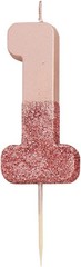 Talking Tables Gold Glitter Number 1 Candle 8 cm, Blue,Rose Gold,Silver
