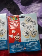 2x Super Mario Bros LATEX BALLOONS W/ Confetti Inside Of Ballons – Brand New