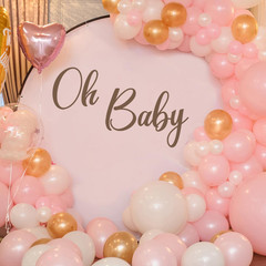 Oh Baby Decal Sign for Backdrop Large Baby in Bloom Baby Shower Party Wall Stick