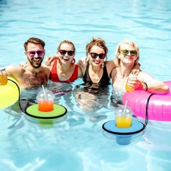 8 Pcs Neoprene Floating Drink Holder Pool Drink Floating Coaster Pool Beer Fl…