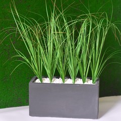 MISSWARM 6PCS Artificial Grass Plant, 19.7 inches (50CM), Green