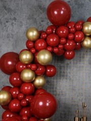 Black Gold Red Balloons Garland Arch Kit, 141Pcs Latex Balloons Different Siz…