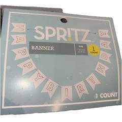 Spritz™ “Happy Birthday” Party Banner White & Gold 7’2” – Lot of 2 NEW