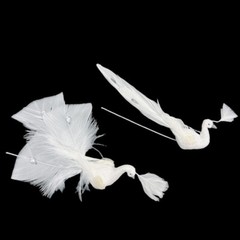 1 Set Artificial Peacock Bird Glitter Gems Accent Decor Foam Feather Floral Arts