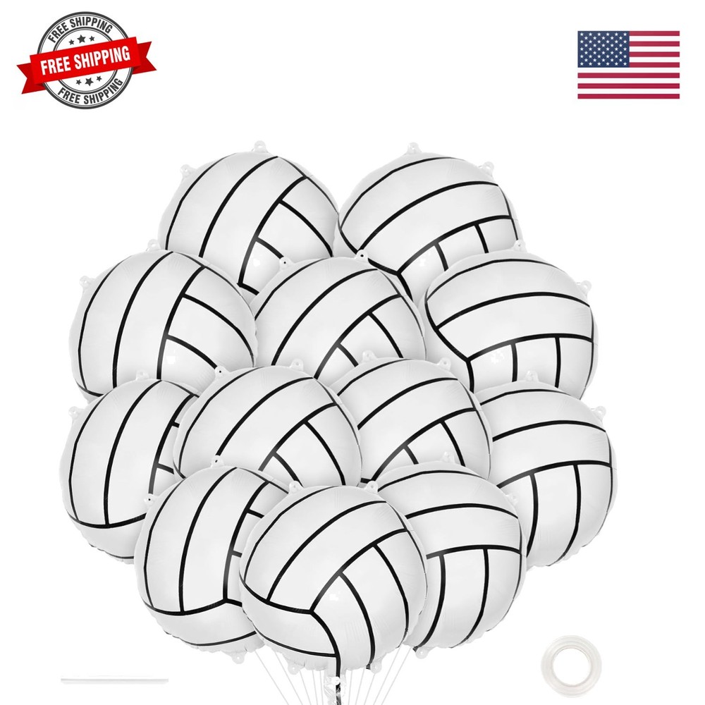 12 Pcs Volleyball Balloons,18 Inch Volleyball Foil Balloons,Volleyball Party …