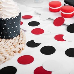 Red Black White Party Decorations – 300Pcs Confetti Paper Dot Birthday Baby S…