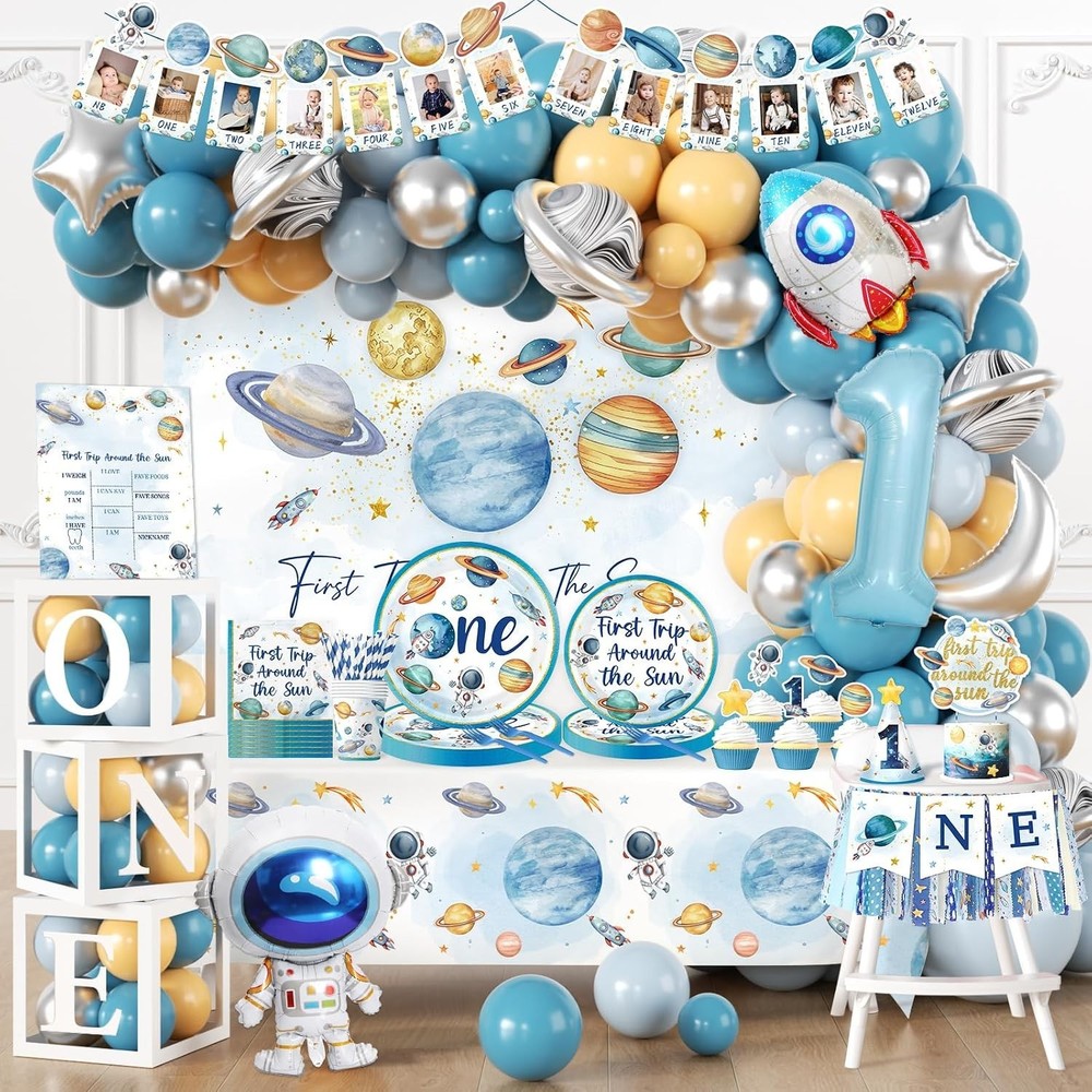 «First Trip Around The Sun» 1st Birthday Decorations Kit NEW