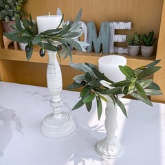 Winlyn 3 Pcs 23.6″ Tall Artificial Olive Branches with 261 x 11″, Green