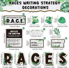 49 Pcs Races Writing Strategy Decorations Eucalyptus Cutouts with Sentence Begin