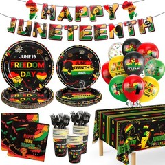Juneteenth Party Decorations & Supplies Set – Tableware, Banner & More for 24 Gu