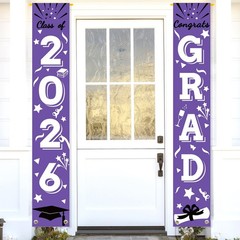 Graduation Porch Banner Class Sign Congrats Grad Hanging Flags High School Co…
