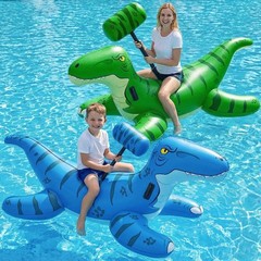 Pool Games Toys Floats -2Pack Inflatable Dinosaur Pool Floats with Blow Up To…