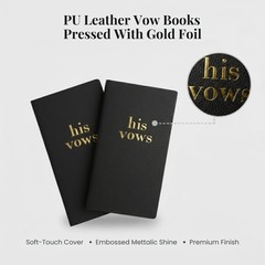 LGBTQ Premium Leather Vow Books His His Booklet Wedding Essentials Black Set
