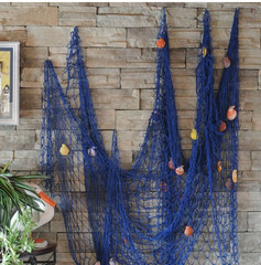 Decorative Fishing Net 40″x80″ Beach Nautical Lake DECOR w/Sea Shells AQUA BLUE