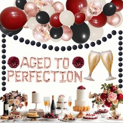Aged to Perfection Birthday Decorations for Women | Wine Theme Party Supplies 30