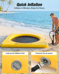 Inflatable Floating Dock, Non-Slip Water Hammock with Mesh Center, 600Lbs Capaci