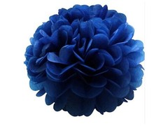 12pcs White & Blue Tissue Paper Pom Poms Hanging Garland Party Decor 8″ 10″ 14″