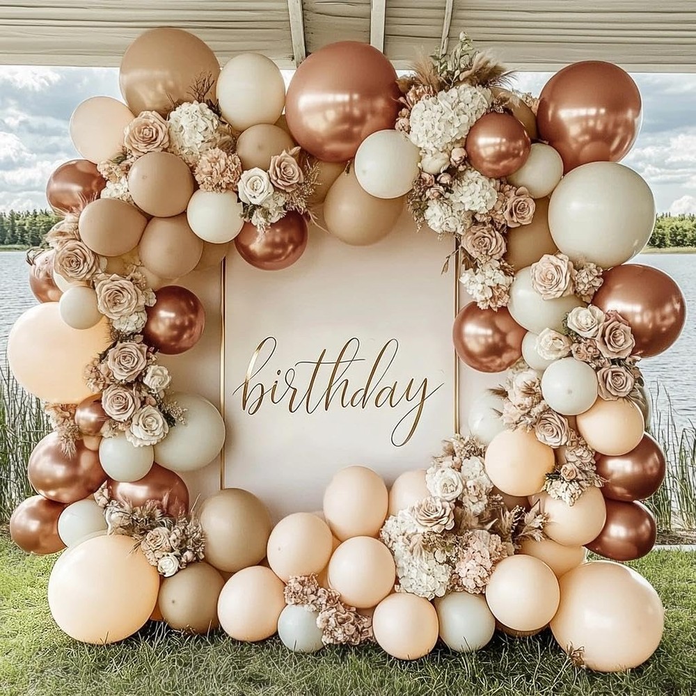 Blush Beige Gold Balloon Arch Kit Double White Sand Nude Balloon Garland Neut…