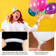 30 Pcs Balloon Sticks, Plastic Balloon Sticks with Bases Balloon Holder Stick…