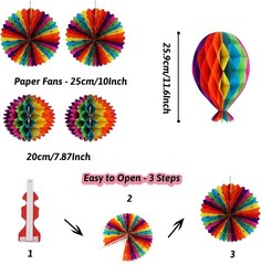 Party Decorations, Colourful Rainbow Foil Fringe Curtain Fiesta Hanging Paper…