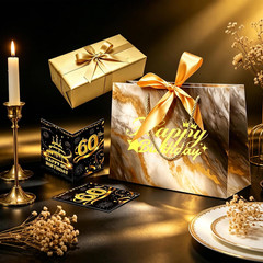 60Th Birthday Decorations for Men, 35Pcs Black Gold Back in 1966 Birthday Party