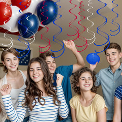 Ceiling Swirl Foil Decorations Hanging Plastic Streamer Themed Swirl Party for 4