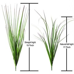 MISSWARM 6PCS Artificial Grass Plant, 19.7 inches (50CM), Green