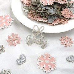 Blopee 200PC Winter Snowflake Baby Shower Table Confetti Pink Winter Wonderla…