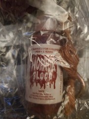 Halloween cut off Heart Prop with bottle of blood meat hook Life Size Chop Shop