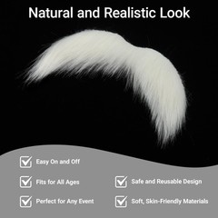 2Pcs Men Fake Mustache Realistic Mustaches Fake Facial Hair Beard for Cosplay