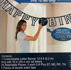 Happy Birthday Banner Customizable Jumbo Add Any Age Kit 18th 21st 30th 40th etc