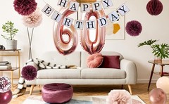 60th birthday decorations women – Rose gold 60 birthday party supplies for Ha…